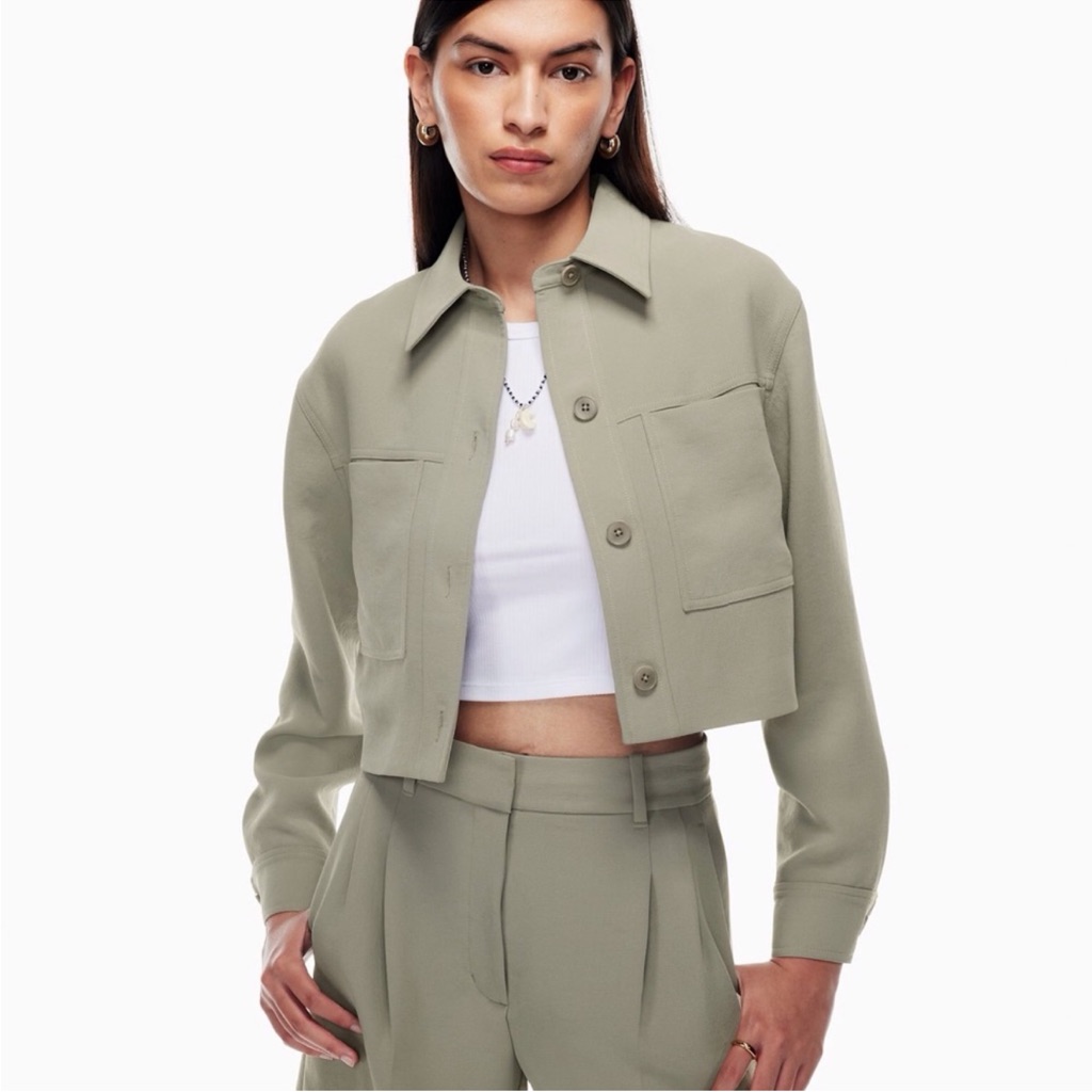 Wilfred Aritzia Little Cropped Jacket Crepette Nwt